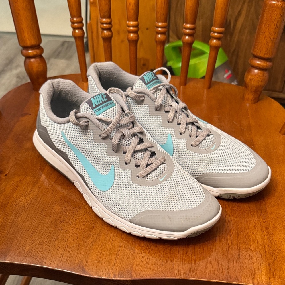 Nike Mesh Sneakers in Gray and Aqua